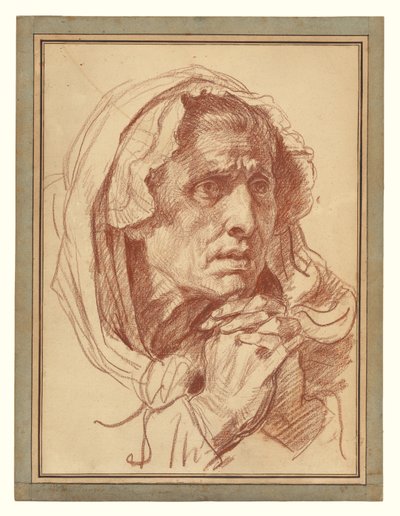 Estudio de la cabeza de una anciana de Jean Baptiste Greuze