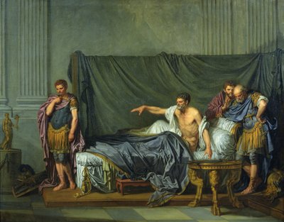 El emperador Severo reprendiendo a su hijo, Caracalla, por querer asesinarlo, 1769 de Jean Baptiste Greuze
