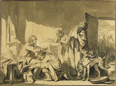 La bendición paterna o la partida de Basile de Jean Baptiste Greuze