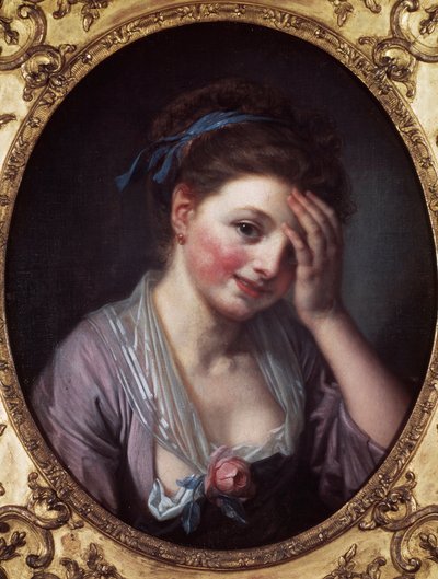 La niña tiene la rosa de Jean Baptiste Greuze