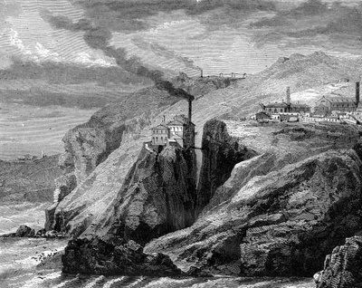 Una vista de Cornwall, Inglaterra de Jean Baptiste Henri Durand Brager