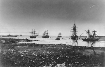 Guerra de Crimea, escuadrón francés, entrada al puerto, 1855 de Jean Baptiste Henri Durand Brager