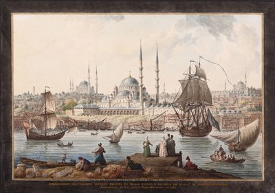El Yeni Cami y el puerto de Estambul, segunda mitad del siglo XVIII de Jean Baptiste Hilair