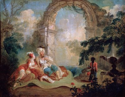 Pasha turco y odalisca, finales del siglo XVIII o principios del XIX de Jean Baptiste Hilair