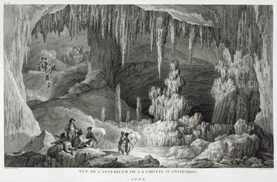Vista del Interior de la Gruta de Antiparos, grabado por Jean Baptiste Tillard (1740-1813) de Jean Baptiste Hilair