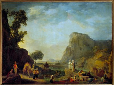 Pintura de paisaje oriental de Jean Baptiste Hilaire (1753-1822 aprox.) Siglo XIX Sol. 0,65x0,85 m de Jean Baptiste Hilaire