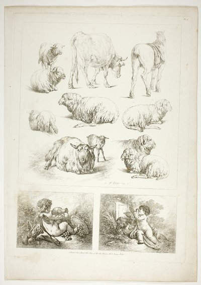 Placa ocho de 38 de Oeuvres de J. B. Huet de Jean Baptiste Huet