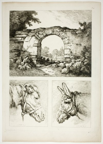Placa Catorce de 38 de Oeuvres de J. B. Huet de Jean Baptiste Huet
