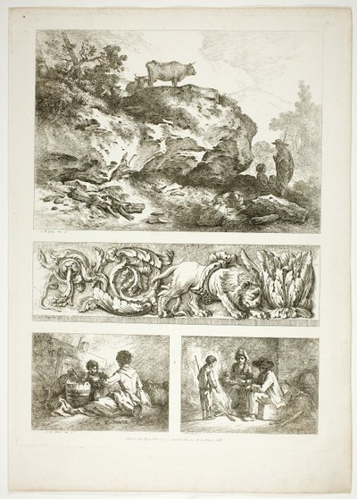 Placa Nueve de 38 de Oeuvres de J. B. Huet de Jean Baptiste Huet