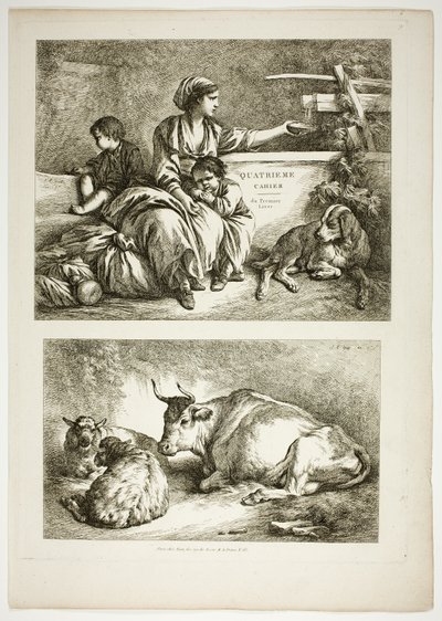 Lámina Diecinueve de 38 de Oeuvres de J. B. Huet de Jean Baptiste Huet