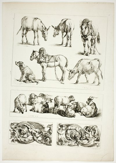 Lámina quince de 38 de Oeuvres de J. B. Huet de Jean Baptiste Huet