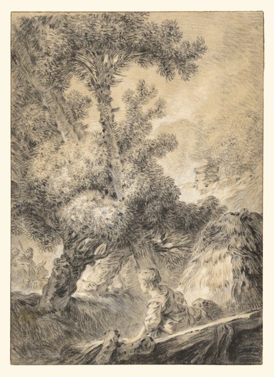 Pastor y pastora en un paisaje bucólico de Jean Baptiste Huet