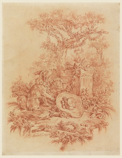 Dibujo, Pastorale, 1772 de Jean Baptiste Huet