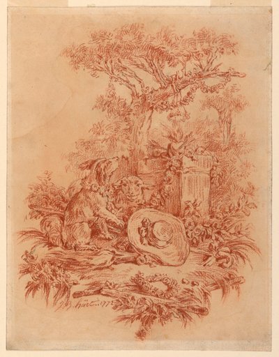 Dibujo, Pastorale, 1772 de Jean Baptiste Huet