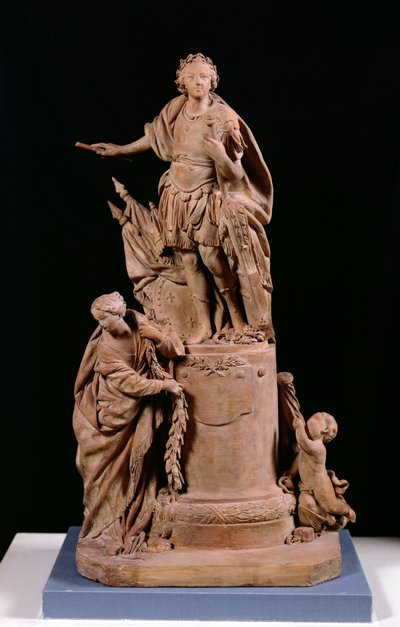 Luis XV (1710-74) como emperador romano, proyecto para una estatua para el Hotel de Ville en Rennes, c.1748 de Jean Baptiste II Lemoyne