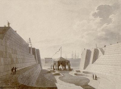 Dique Seco en Cherburgo, Julio 1813 de Jean Baptiste Isabey