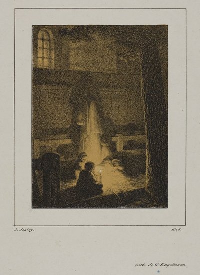 Grupo de niños alrededor de una vela de Jean Baptiste Isabey
