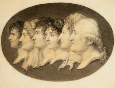 Retrato de perfil de Agustín y su familia de Jean Baptiste Jacques Augustin