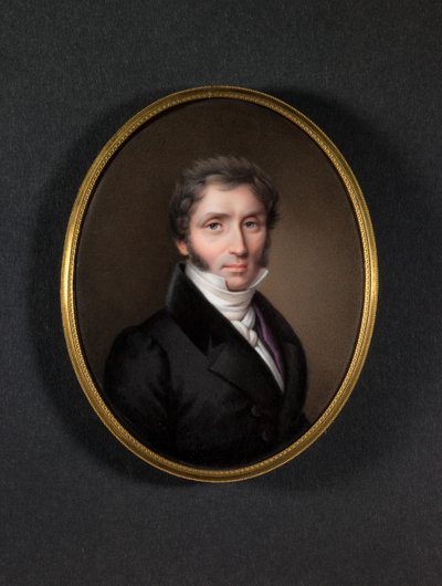 Hombre con abrigo oscuro (esmalte sobre cobre) de Jean Baptiste Joseph Duchesne