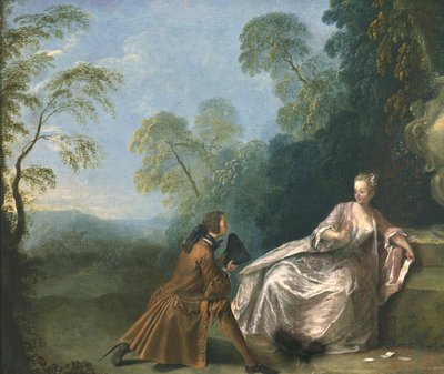 Una conversación galante de Jean Baptiste Joseph Pater