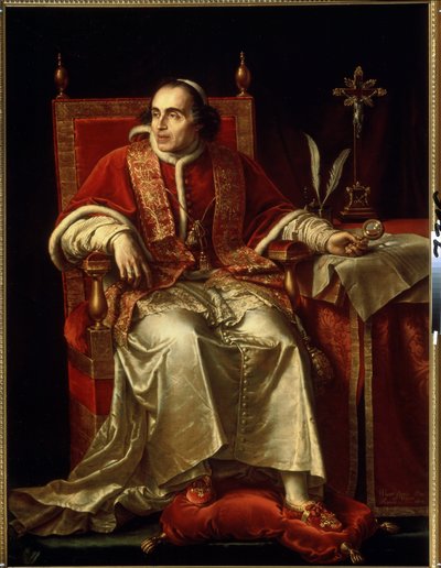 Retrato del Papa Pío VII (1742-1823) (Retrato del Papa Pío VII). Pintura de Jean Baptiste Joseph Wicar (1762-1834). Óleo sobre tela de Jean Baptiste Joseph Wicar