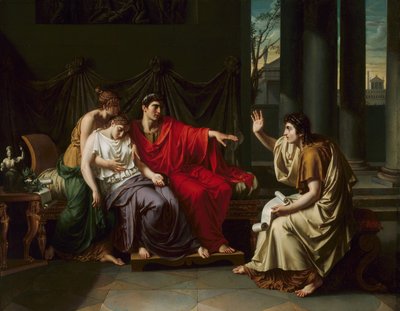 Virgilio leyendo la "Eneida" a Augusto, Octavia y Livia de Jean Baptiste Joseph Wicar