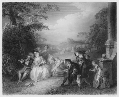 El Flautista de Jean Baptiste Joseph after Pater