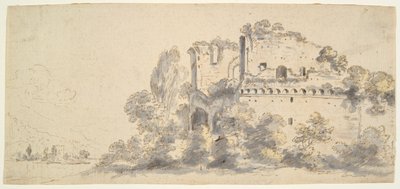 paisaje italiano con ruinas de Jean Baptiste Lallemand