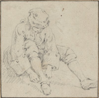 Hombre poniéndose el zapato de Jean Baptiste Le Prince