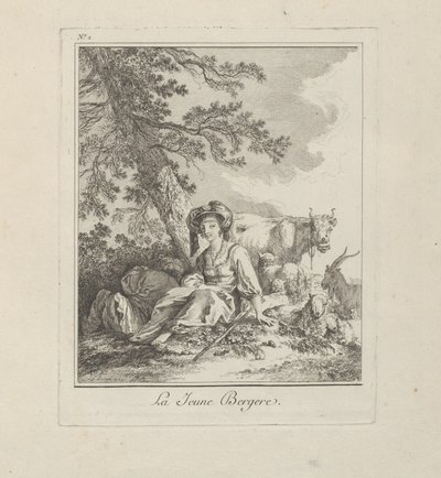 La joven pastora, placa dos de Divers Habillements des Peuples du Nord de Jean Baptiste Le Prince