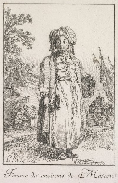 Mujer de los suburbios de Moscú, 1768 de Jean Baptiste Le Prince