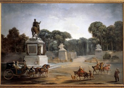 Plaza Luis XV. Vista de la Plaza Luis XV, actual Plaza de la Concordia en París. Pintura de Jean Baptiste Leprince (1734-1781) de Jean Baptiste Leprince