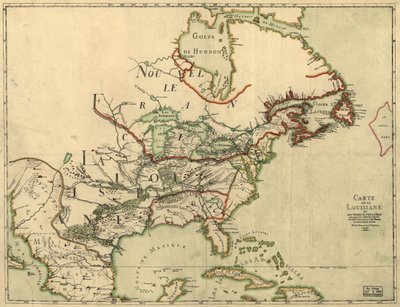 Mapa de Luisiana de Franquelin. LOC 2001620469 de Jean Baptiste Louis Franquelin