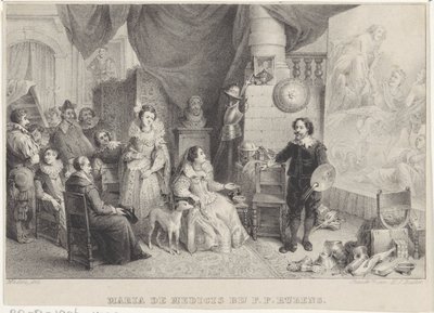 Maria de Medici con Rubens en su estudio de Jean Baptiste Madou