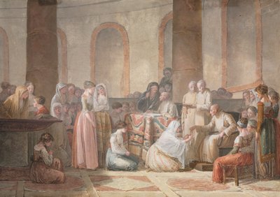 La Distribución de Rosarios, 1793 de Jean Baptiste Mallet