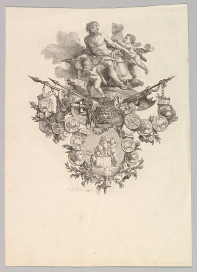 Viñeta con Hefesto y Putti, 1779 de Jean Baptiste Marie Huet