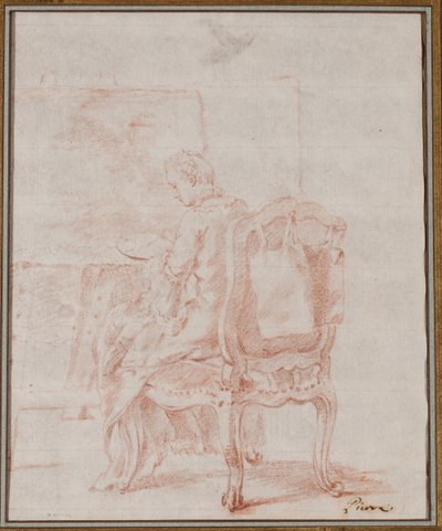 Una mujer pintando un paisaje de Jean Baptiste Marie Pierre