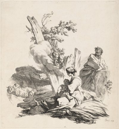 Descanso en la huida a Egipto de Jean Baptiste Marie Pierre