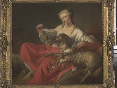 El cordero favorito (Le Mouton Favori) (óleo sobre lienzo) de Jean Baptiste Marie Pierre