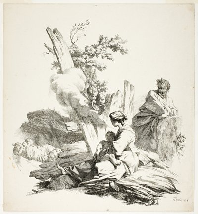 La huida a Egipto de Jean Baptiste Marie Pierre