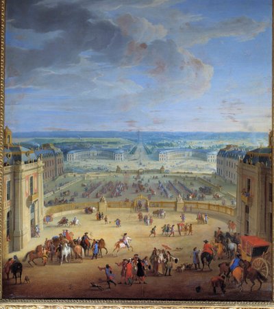Las caballerizas vistas desde el castillo de Versalles, tomadas desde el patio de mármol, Françoise d