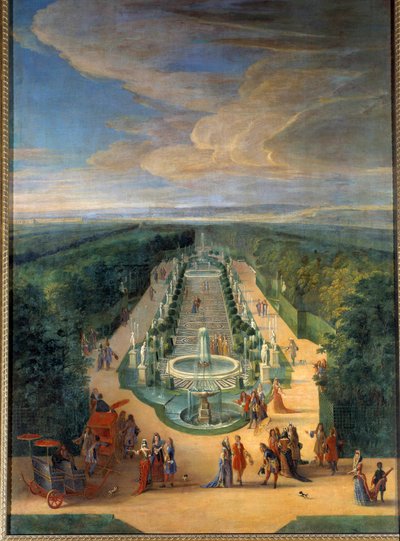 Vista del bosquecillo de la Galería de los Antiguos en los jardines de Versalles. Pintura de Jean-Baptiste Martin (el Viejo) (1659-1735) Alrededor de 1688. Versalles, museo del castillo de Jean Baptiste Martin