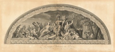 Europa Cristiana en Paz, Centro del Salón de la Paz junto a las Cámaras de la Reina [pl. 45] de Jean Baptiste Masse