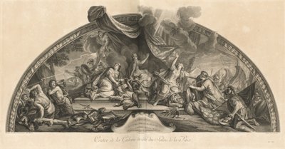 La Holanda acepta la paz y se separa de Alemania y España 1678, Centro de la Galería junto al Salón de la Paz de Jean Baptiste Masse