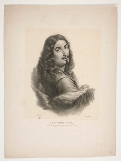 Retrato de Salvador Rosa de Jean Baptiste Mauzaisse