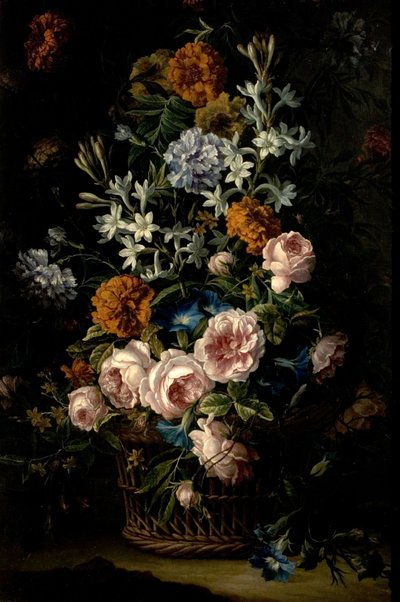 Flores en una canasta de Jean Baptiste Monnoyer