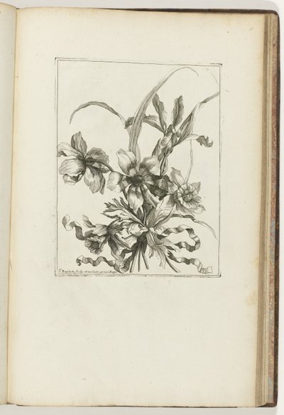 ramo encuadernado Les Petits Bouquets (título de la serie) de Jean Baptiste Monnoyer