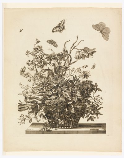 Plato 10, del conjunto de Flores en una canasta de Jean Baptiste Monnoyer