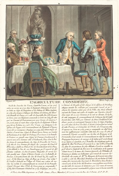 La agricultura considerada, el Conde de Veaux de Jean Baptiste Morret after Antoine François Sergent