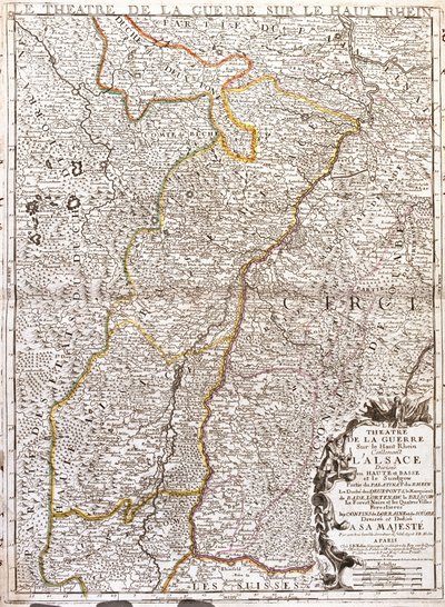 Mapa de Alsacia (Francia) (Grabado) de Jean Baptiste Nolin
